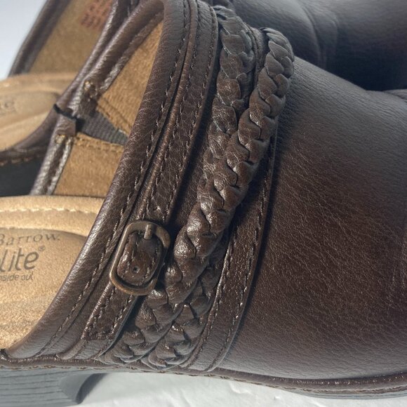 Croft & Barrow SZ 8.5 W Brown Faux Leather Clogs Othrolite Comfort Non-slip work - Picture 3 of 8